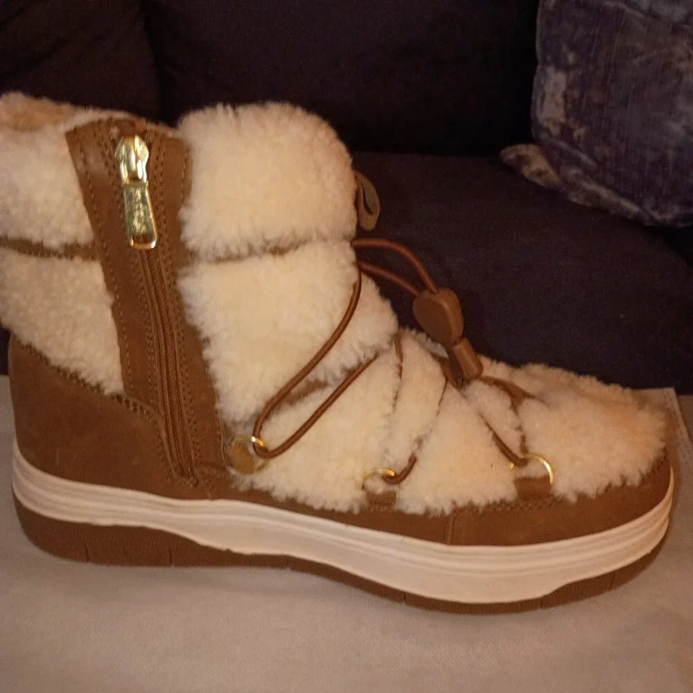 PAJAR JANIE WATERPROOF CARMEL/CREAM FAUX FUR SNOW BOOT SZ 10 NWT NWOB - Picture 5 of 11